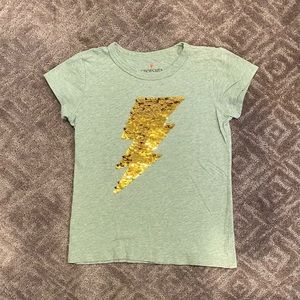 Girls crewcuts flip sequin lightning tee sz 12 EUC